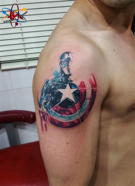 captain america tattoo|captain america marvel tattoo designs.